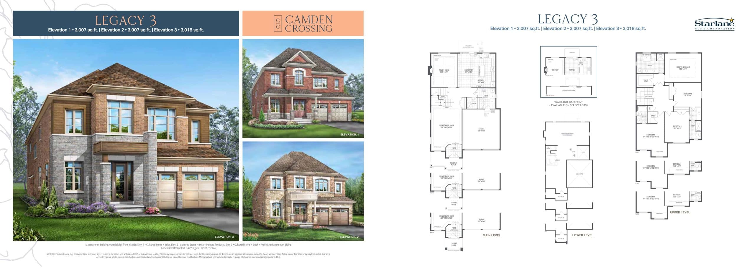 Legacy 3 Floor Plan at Camden Crossing Phase 2 by Starlane Home Corporation - 3007 sq.ft
