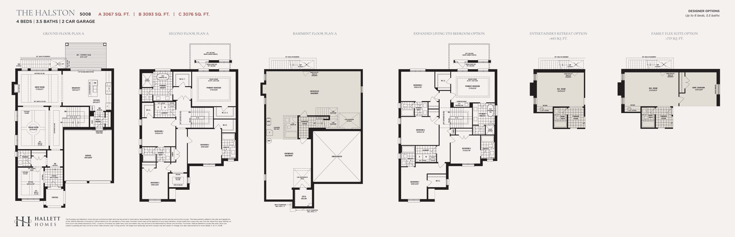 The Halston Floor Plan at The Legacy by Hallett Homes - 3067 sq.ft