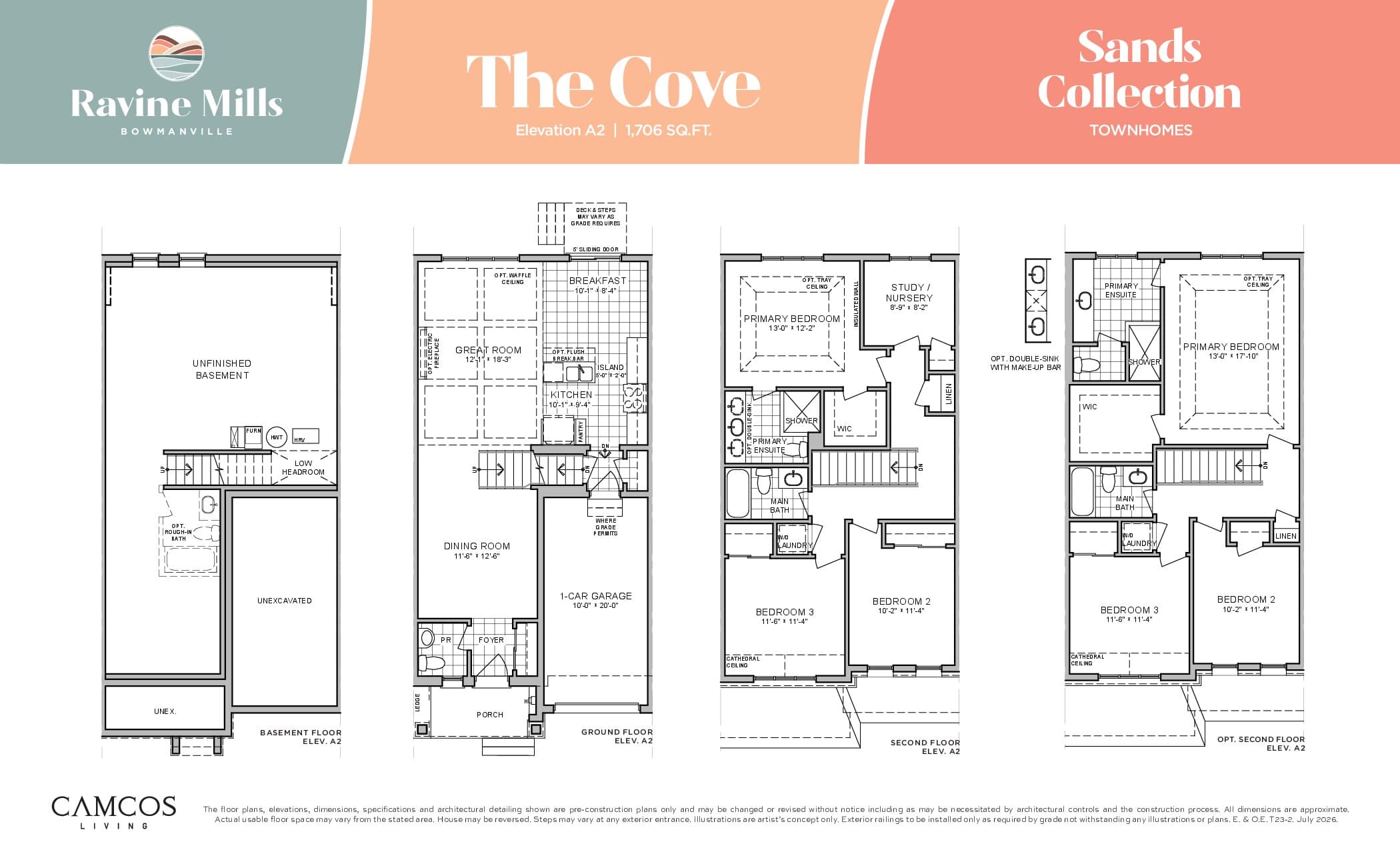 The Cove Floor Plan at Ravine Mills - 1706 sq.ft