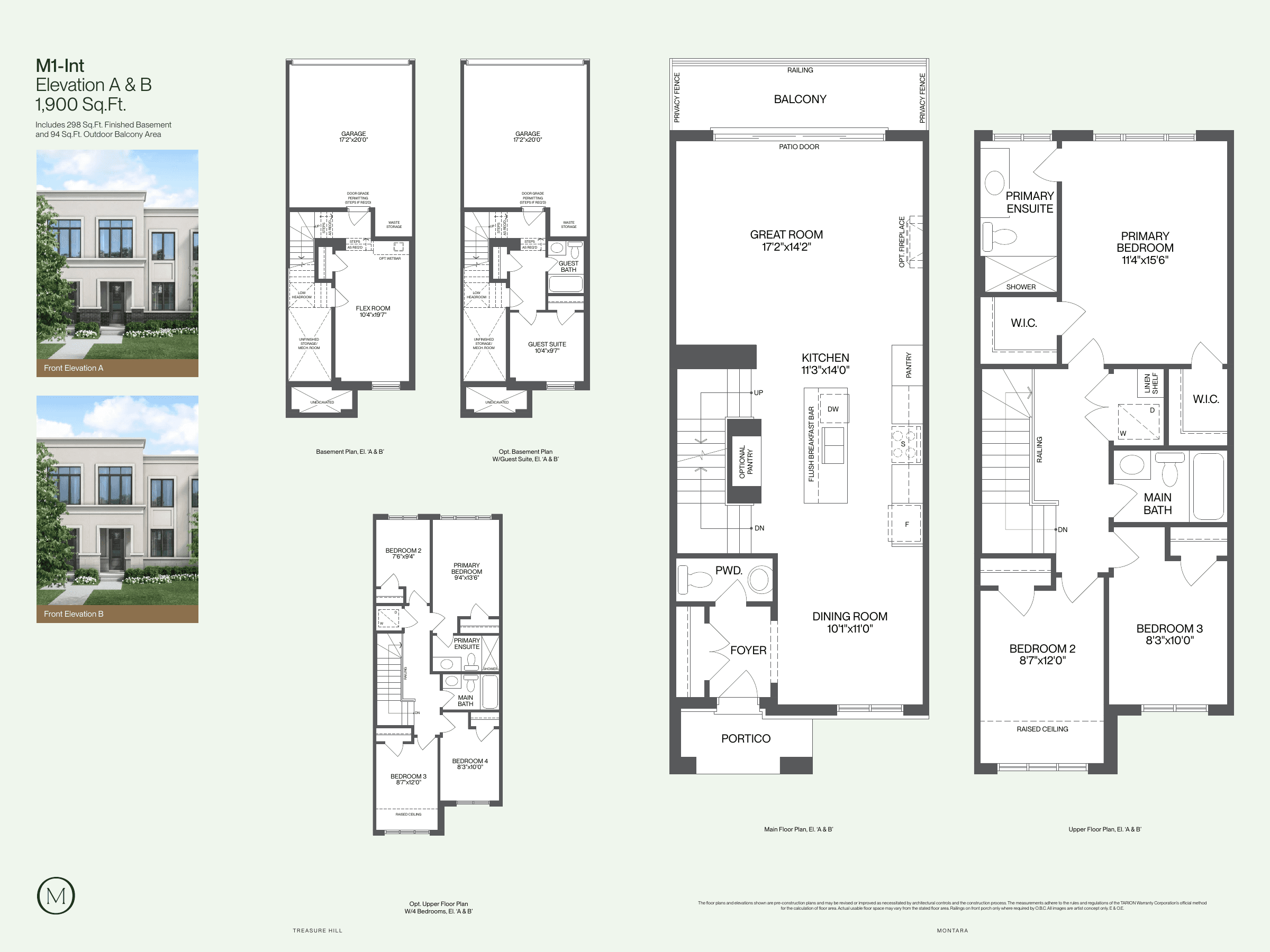 M1-Int Floor Plan at Montara by Treasure Hill - 1900 sq.ft